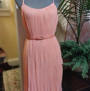 New Cantaloupe Belted Crinkle Maxi